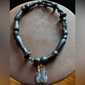 Hamsa Hand 24” beaded necklace